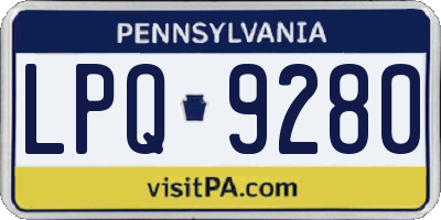 PA license plate LPQ9280