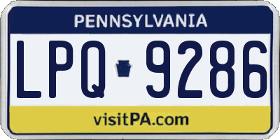 PA license plate LPQ9286