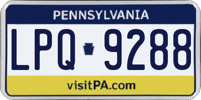 PA license plate LPQ9288