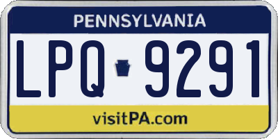 PA license plate LPQ9291