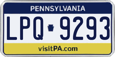 PA license plate LPQ9293