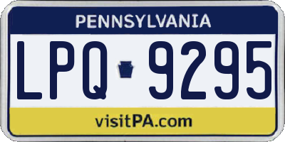 PA license plate LPQ9295