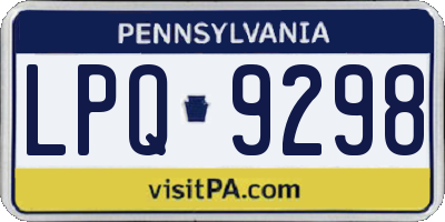 PA license plate LPQ9298