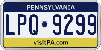PA license plate LPQ9299