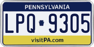 PA license plate LPQ9305
