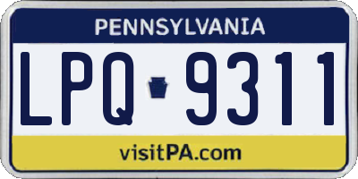 PA license plate LPQ9311