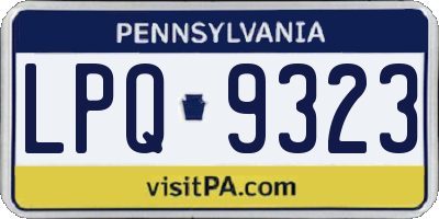 PA license plate LPQ9323