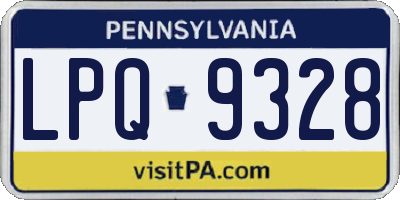 PA license plate LPQ9328