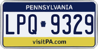 PA license plate LPQ9329