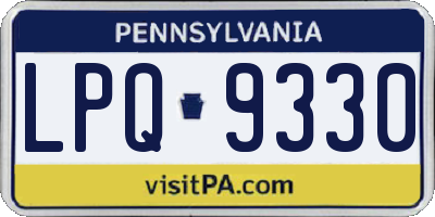 PA license plate LPQ9330