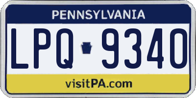 PA license plate LPQ9340