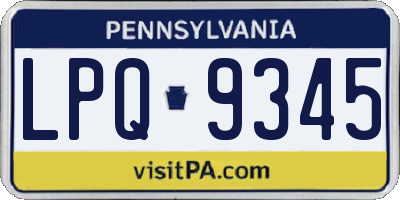 PA license plate LPQ9345