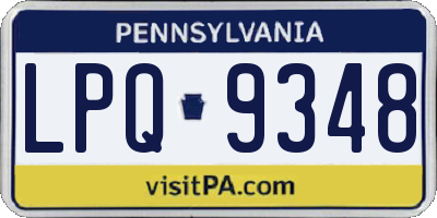 PA license plate LPQ9348