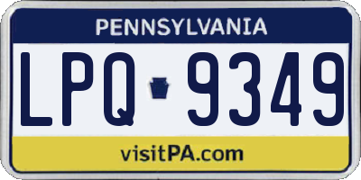 PA license plate LPQ9349