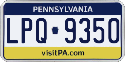 PA license plate LPQ9350