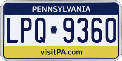 PA license plate LPQ9360