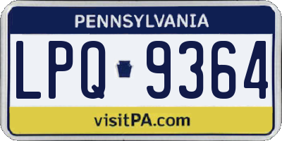 PA license plate LPQ9364