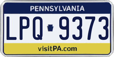 PA license plate LPQ9373