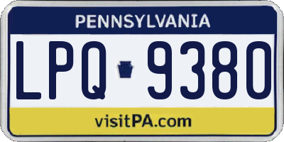 PA license plate LPQ9380