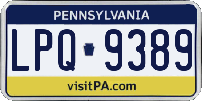 PA license plate LPQ9389