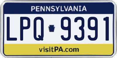 PA license plate LPQ9391