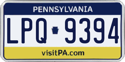 PA license plate LPQ9394