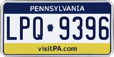 PA license plate LPQ9396