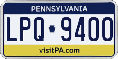 PA license plate LPQ9400
