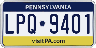 PA license plate LPQ9401