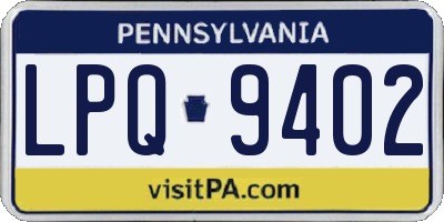 PA license plate LPQ9402