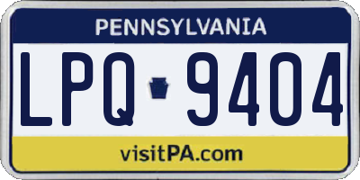 PA license plate LPQ9404