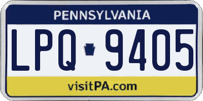 PA license plate LPQ9405