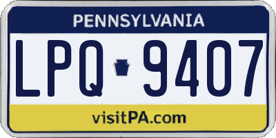 PA license plate LPQ9407