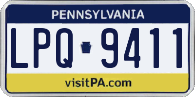 PA license plate LPQ9411