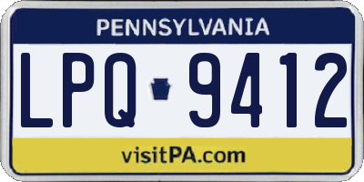 PA license plate LPQ9412