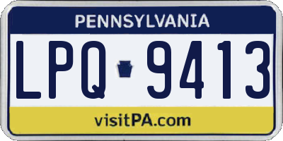 PA license plate LPQ9413