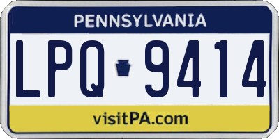 PA license plate LPQ9414