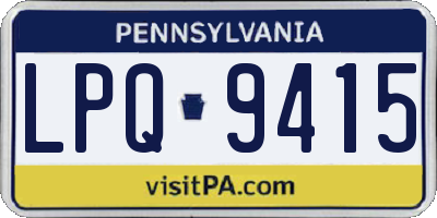 PA license plate LPQ9415
