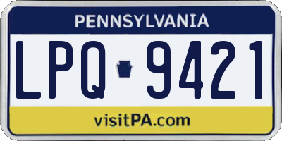 PA license plate LPQ9421