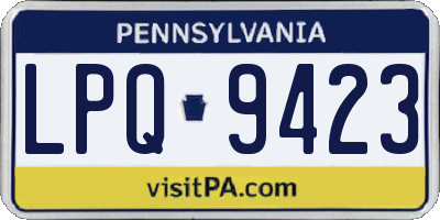 PA license plate LPQ9423