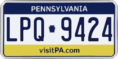 PA license plate LPQ9424