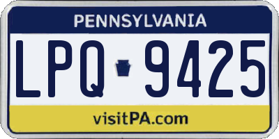 PA license plate LPQ9425