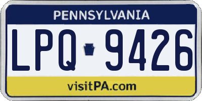 PA license plate LPQ9426