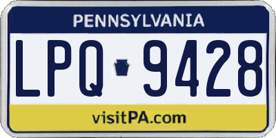 PA license plate LPQ9428