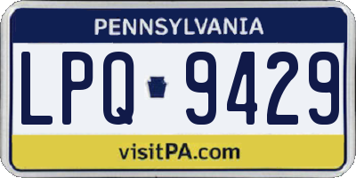 PA license plate LPQ9429