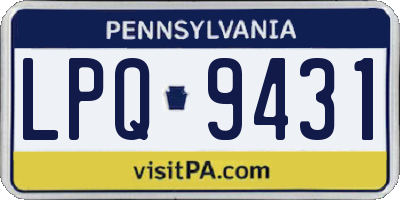 PA license plate LPQ9431