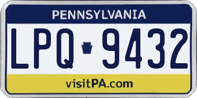 PA license plate LPQ9432