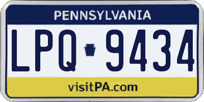PA license plate LPQ9434