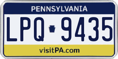 PA license plate LPQ9435