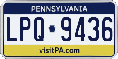 PA license plate LPQ9436